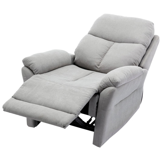 Recliner Chair For The Elderly, Fabric Upholstered Chair With Side Pockets, Recliner Armchair Adjustable For Living Room Bedroom,Gray