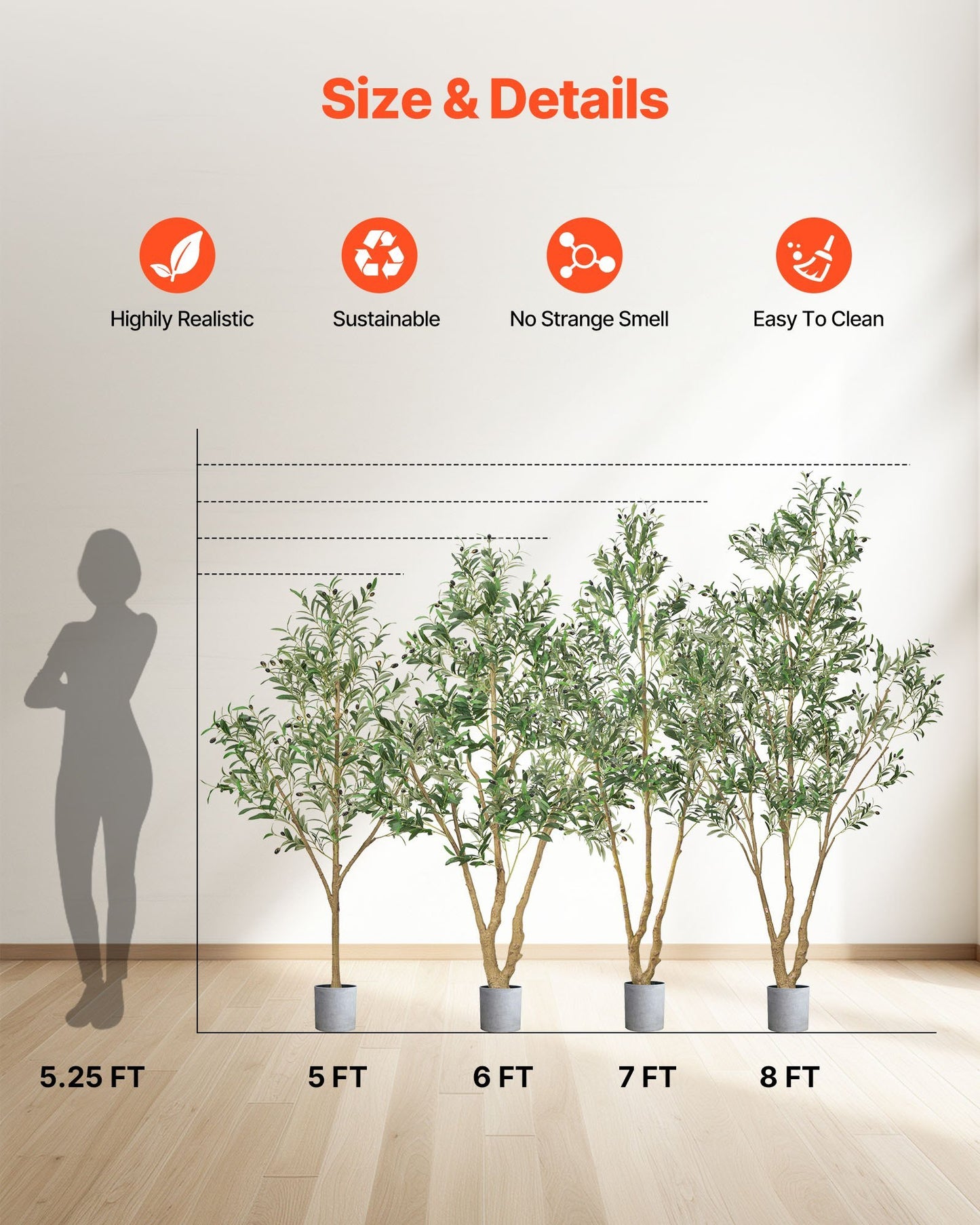 180cm Artificial Olive Tree With Black Pot, Tall Fake Tree With Natural Wood Trunk & Realistic Green Leaves And Fruits, Indoor Faux Plant For Home, Office, Living Room, Corner Decor