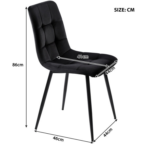 Dining Chair 4 Pcs, Dark Grey,4-Set Upholstered Chair Design Chair With Backrest,Seat In Velvet Metal Frame